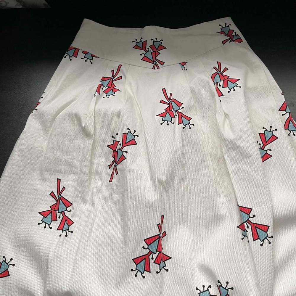 Zara Trafaluc White pink Midi Skirt - Size S